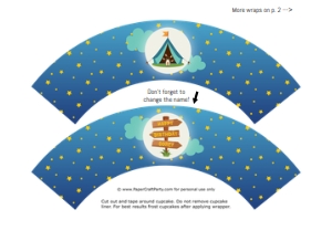 Camping Cupcake Wraps 0018: Camping Cupcake Circles & Wraps 0018
