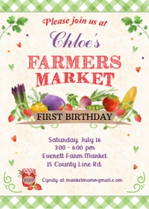 Farmers Market Invite: Green 0015 design preview