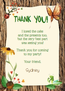 Nature Party Thank You 0060: Nature Invite 0060