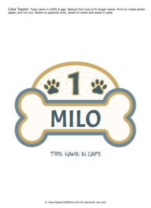 0021 DOG PARTY CAKE TOPPER design preview