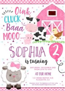 Barnyard Girl Invitation design preview