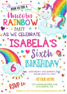 Unicorn Rainbow 5x7"- 471: Unicorn Rainbow WC - #471