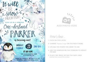 Winter Wonderland Photo Invitation - 5x7"- #100: Winter Wonderland Photo Invitation - 5x7"- #100