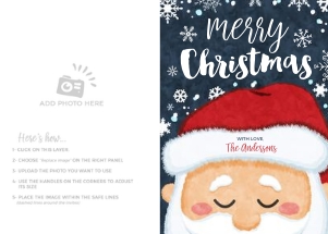Christmas Santa Photo Card - 5x7"- C27: Christmas Santa Photo Card - 5x7"- C27