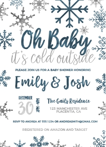 Cold Outside Navy - 5x7" 210: Winter Wonderland BS Navy #210