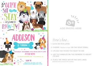 Puppy Girl Photo Invitation  - 468: Puppy Girl WC Photo - 468