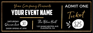 Ticket Black Gold design preview