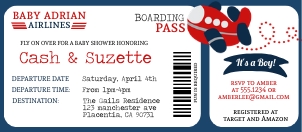 Airplane BS Ticket Navy 8x3,5"- #213: Airplane BS Ticket Navy 8x3,5"- #213