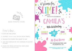 Slime Photo Invite design preview