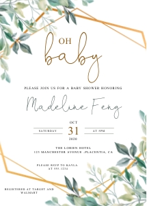 Greenery BS002: Greenery baby shower BS002