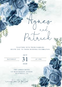 WD006 Wedding Blue Floral design preview