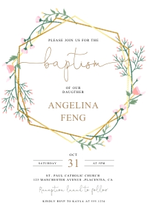 Greenery BP009 Baptism invite design preview