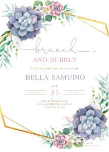 BDS023 Bridal Shower invite design preview