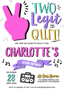 Two Legit to Quit Girl neon 5x7"- 466: Two Legit to Quit Girl neon #466