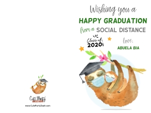Sloth Graduation Card - Fold design preview