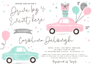 Drive by Event Watercolor - Pink: Drive by Event Watercolor - Pink