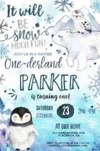 Winter Wonderland Invite - 4x6 inches #100: Winter Wonderland Birthday #100