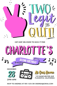 Two Legit to Quit Girl neon 4x6"- 466: Two Legit to Quit Girl neon #466