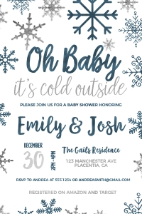 Cold Outside Navy - 4x6" 210: Winter Wonderland BS Navy #210