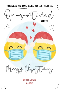 Quarantined with you card Color - Christmas -  No fold C012: Quarantined with you card Color - Christmas - No fold C012