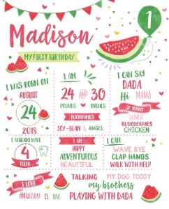 Watermelon Chalkboard design preview