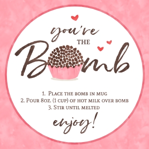 V012 - Valentine Bomb Round Tag: V012 - Valentine Bomb Tag Set