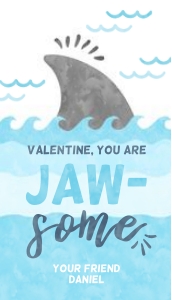 V022- Valentine You are Jawsome Tag design preview