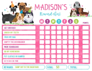 Puppy Reward Chart RC003 design preview