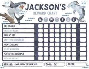 Shark Reward Chart RC006 design preview