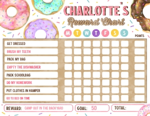 Donuts Reward Chart RC005 design preview