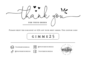Thank You Insert 4x6" - BU001 design preview