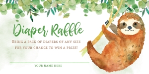 Sloth BS Greenery Diaper Raffle - #226: Sloth Baby Shower Bundle - #226