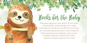 Sloth BS Greenery Books for the Baby - #226: Sloth Baby Shower Bundle - #226