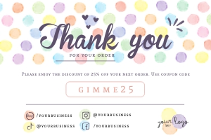 Thank You Insert 4x6" - BU011: Thank You Insert 4x6" - BU011