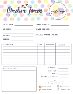 Order Form 8.5x11" - BU011: Order Form 8.5x11" - BU011