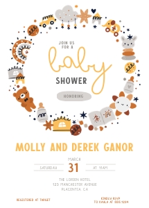 Boho Baby Shower Invitation - 5x7" - #229: Boho Baby Shower Invitation - #229