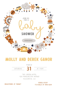 Boho Baby Shower Invitation - 4x6" - #229: Boho Baby Shower Invitation - #229