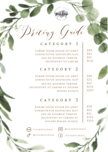 Price List 5x7" - BU012 design preview