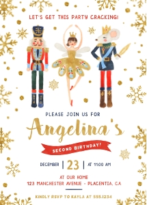 Nutcracker Birthday Invitation - 5x7" - #501: Nutcracker Birthday Invitation - 5x7" - #501