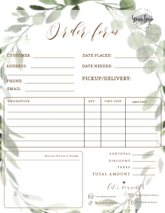Order Form 8.5x11" - BU012 design preview
