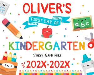 First Day Of School Sign - SC002: Back to School Sign Bundle  - SC018