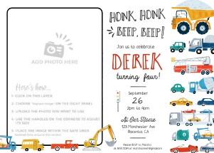 Transportation Photo Invitation - 5x7"- #509 design preview