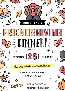 Thanksgiving Dinner Invitation - 5x7" - #525 design preview