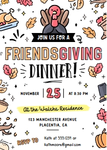 Thanksgiving Dinner Invitation - 5x7" - #525: Thanksgiving Dinner Invitation - 5x7" - #525