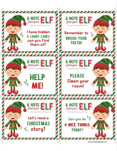 Elf Note Cards 8.5x11" design preview