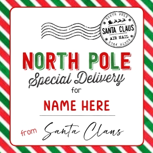 North Pole Gift Tag Stickers for Christmas- TG033: North Pole Gift Tag Stickers for Christmas- TG033