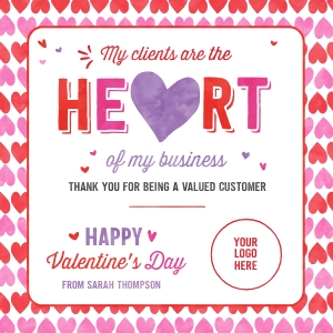 Heart of Business Valentine Tag - TG045: Heart of Business Valentine Tag - TG045