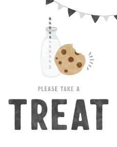 Milk & Cookies Party Sign 8x10" #526: Milk and Cookies Decor Bundle - #526