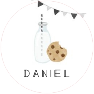 Milk and Cookies Cupcake Topper - #526: Milk and Cookies Decor Bundle - #526