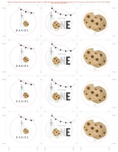 Milk and Cookies Cupcake Topper 8.5x11"- #526: Milk and Cookies Decor Bundle - #526